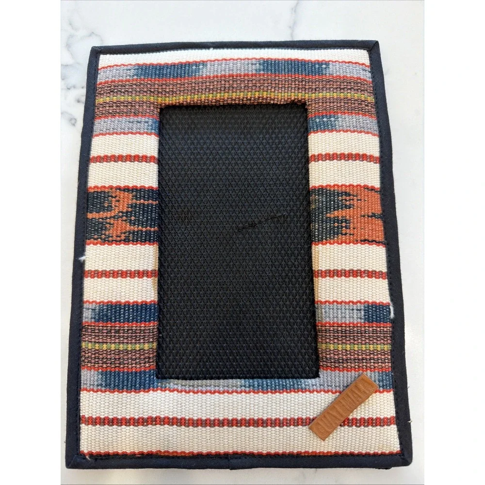 Guatemala Woven Fabric Picture Frame 3x6 inch Photo People Theme